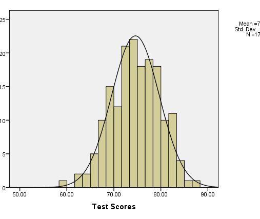 A Normally Distributed Set of Test Scores. 