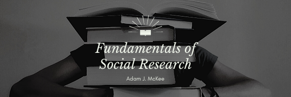 Decorative Page Banner stating the title of this text: Fundamentals of Social Research by Adam J. McKee